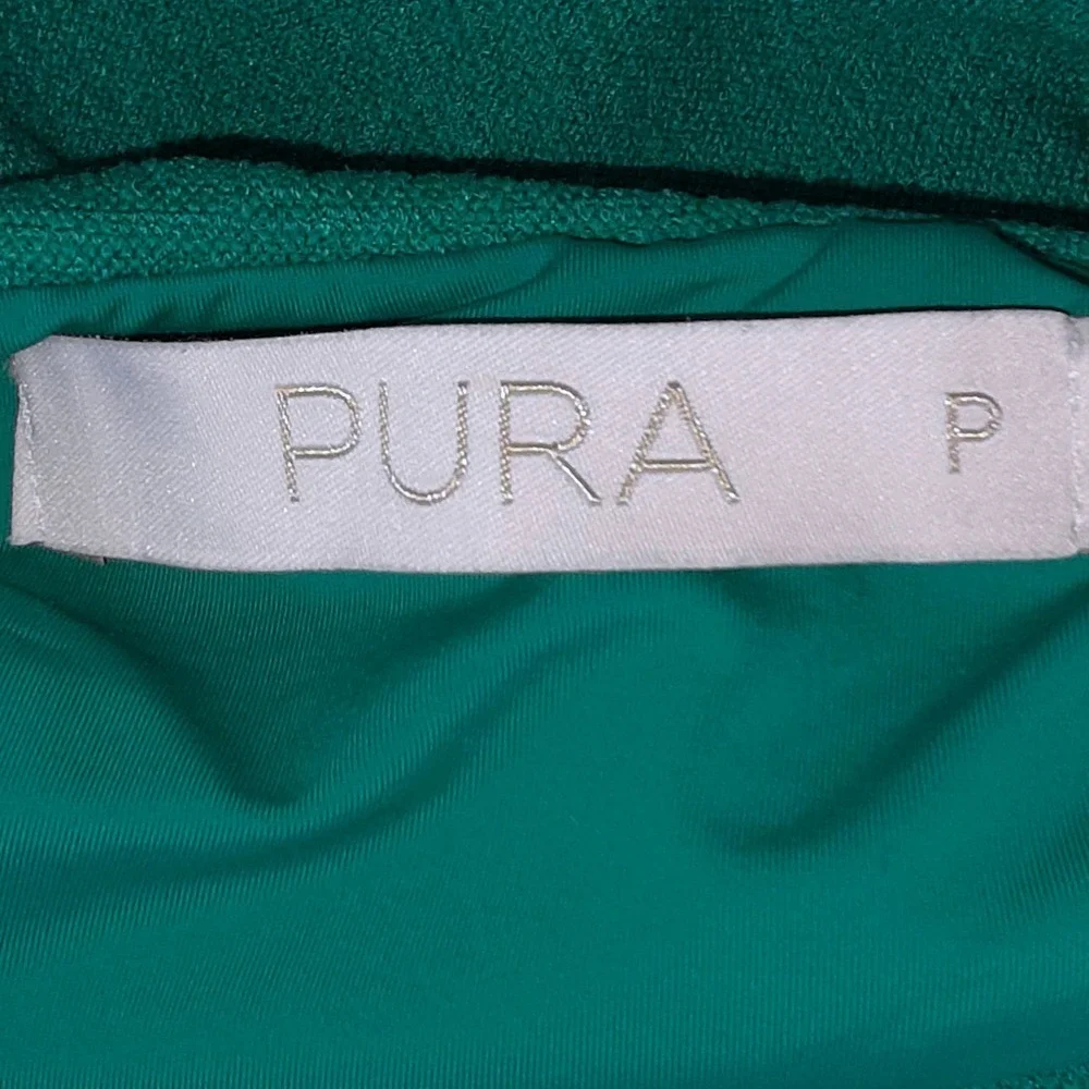 Pura Swimsuit Set Women P Green Bow Cutout Bandeau One Piece & Shorts Stretch